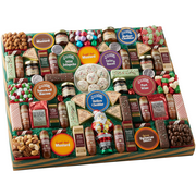 The Swiss Colony Santa's 77 Favorites Food Gift - Assorted Summer Sausages, Colby, Brick, and Cheddar Cheeses, Mustards, BBQ Sauces, Swiss Bacon Spreadables, Chocolates, and Candies
