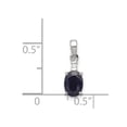 thumbnail image 3 of Auriga Sterling Silver Rhodium Plated Diamond & Sapphire Oval Pendant for Women (L-15mm), 3 of 6