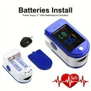 SUWU Fingertip Pulse Oximeter,Blood Oxygen Saturation Monitor (SpO2) with Pulse Rate Measurements and Pulse Bar Graph,Portable Digital Reading LED 4 Colors Display