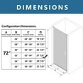 thumbnail image 4 of Classy 32-34" W x 72" H Pivot Shower Door Semi-Frameless,Matte Black Install Glass Shower Door, 4 of 23