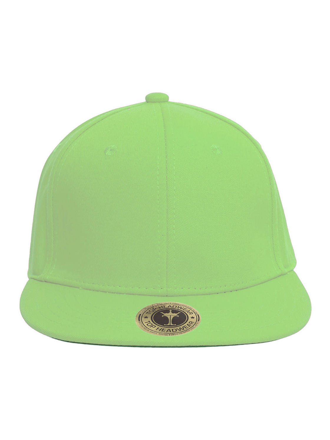 Top Headwear Plain Flat Bill Fitted Hat, Neon Green 7 3/8 - image 2 of 4