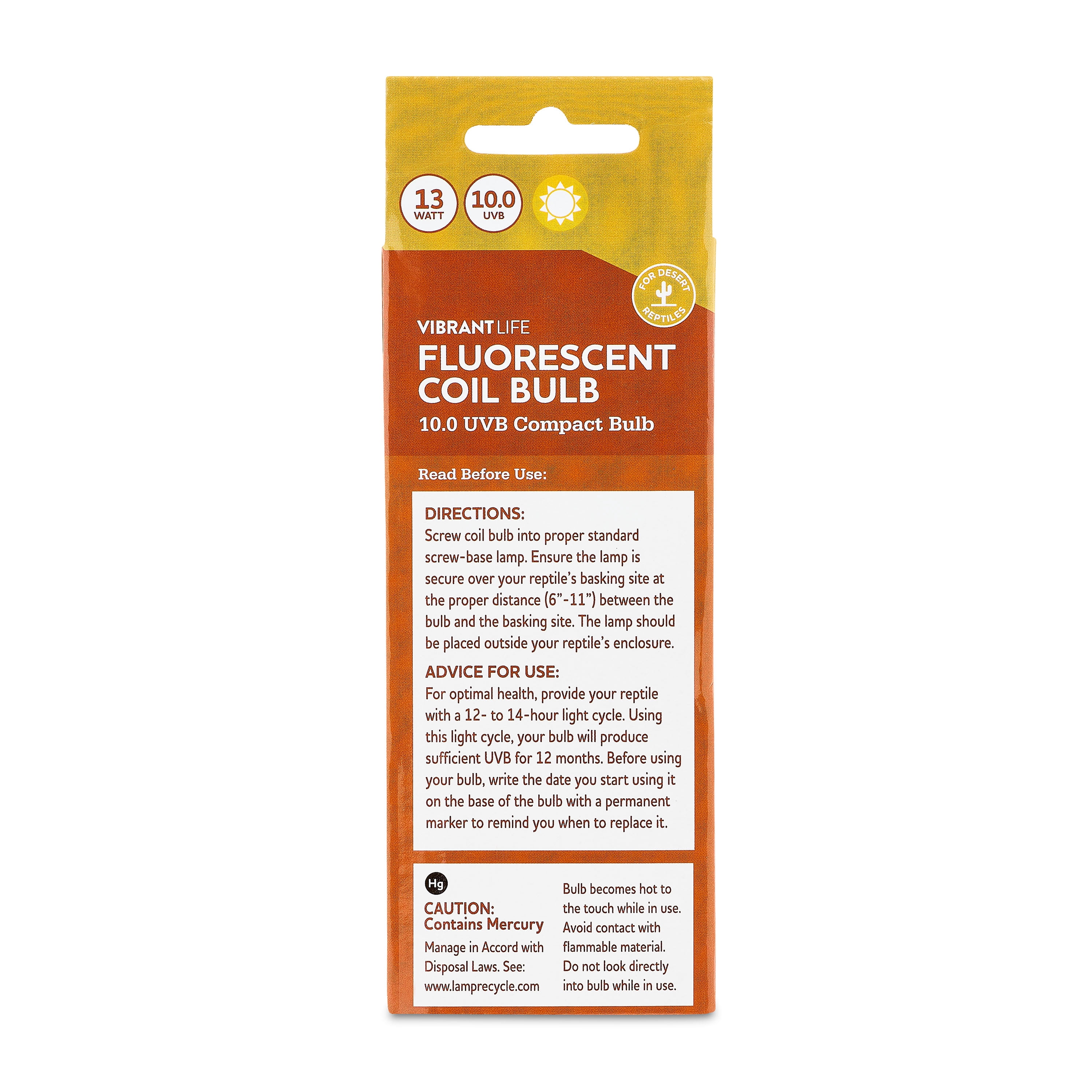 Vibrant Life Fluorescent Coil UVB Bulb for Reptiles, 13 Watts