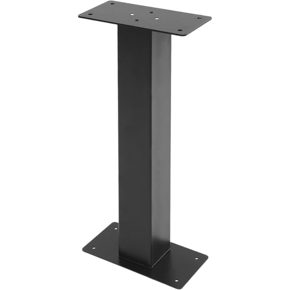 Mailbox Post 27" X 6" X 12" Heavy Duty Carbon Steel Surface Mounting Post Sleeve for Curbside Residential Mailbox 110lbs Capacity (Black)