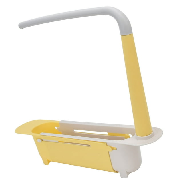 Porte-évier Télescopique, Longueur de Porte-Évier Réglable Organisateur d'Évier Extensible de Grande Capacité pour Évier de Cuisine Librement Réglable