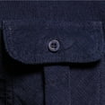 thumbnail image 4 of TIHLMK T-Shirts Blouse Men's Cotton Corduroy Long Sleeve Turndown Slim Fit Casual Top Blouse Shirt Navy, 4 of 9