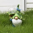 thumbnail image 5 of TERGAYEE Garden Gnome Statue,Resin Gnome Figurine Carrying Magic Orb back with Solar LED Lights, Outdoor Statues Winter Decorations for Patio Yard Lawn Porch, 5 of 8