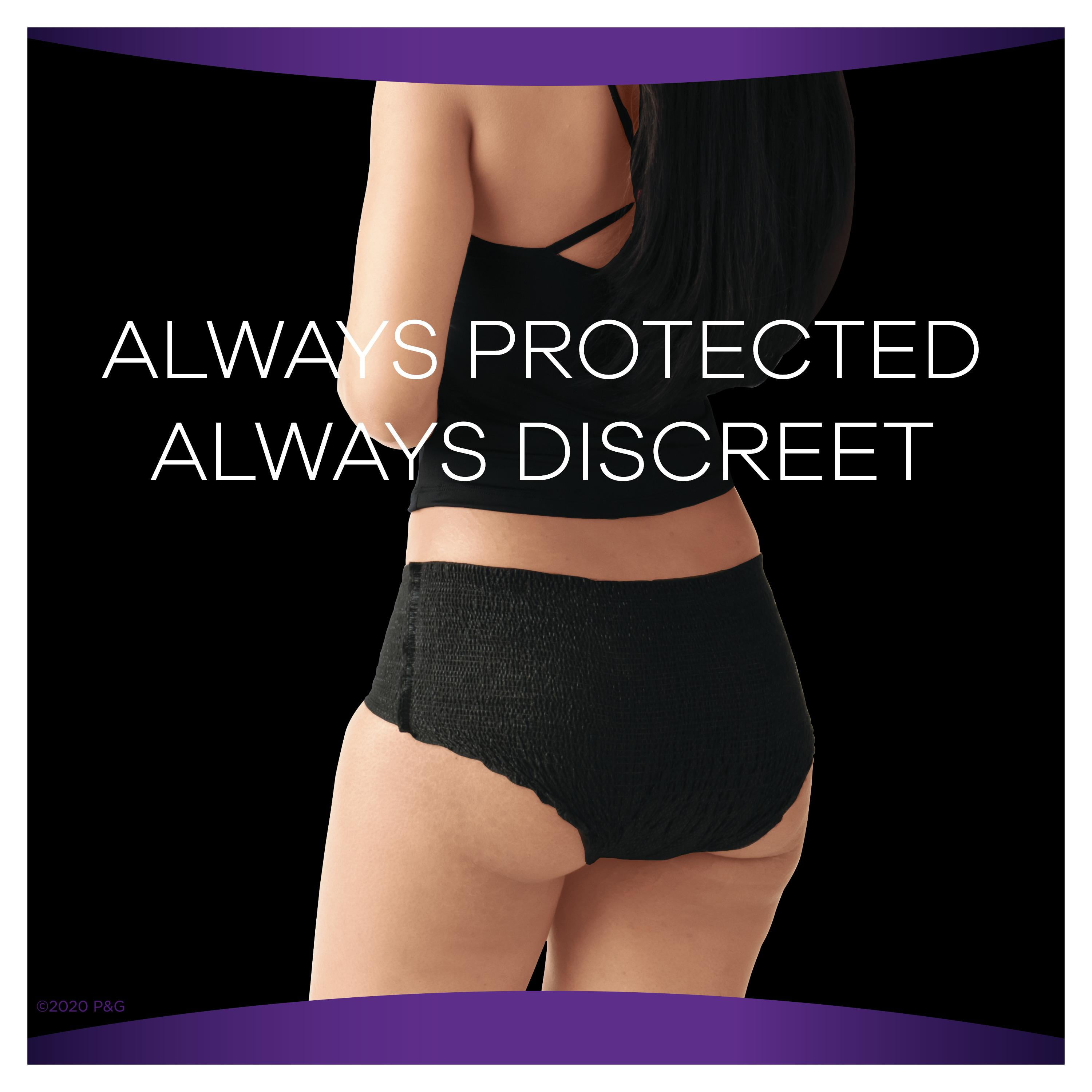 Always Discreet Boutique Low-Rise Incontinence Underwear, Size S/M, Max  Absorbency, Black, 24 Ct 