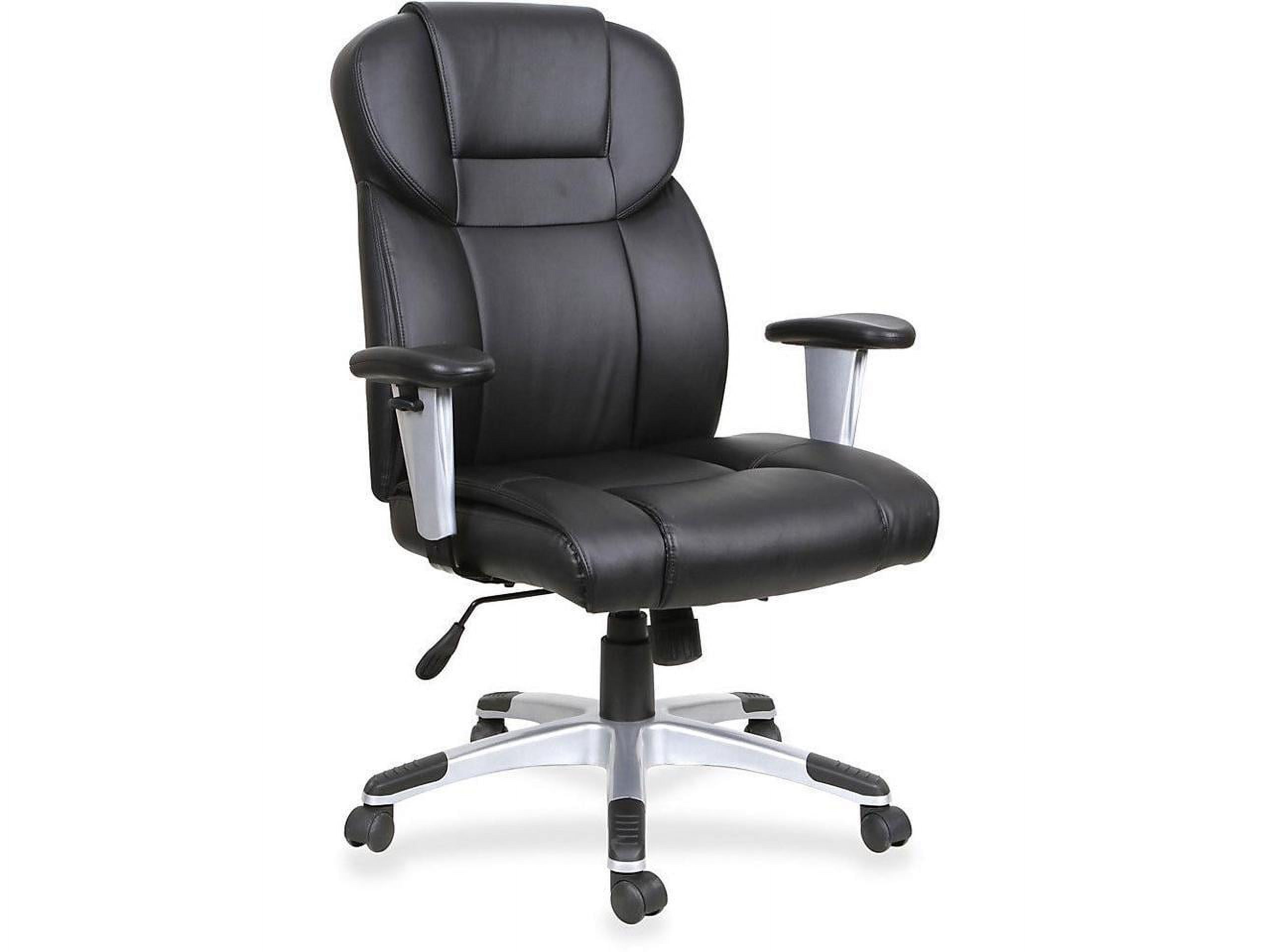 Lorell High-back Leather Executive Chair - Bonded Leather Seat - Bonded Leather Back - Black - 28.9" Width x 28.5" Depth - image 2 of 9