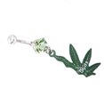 thumbnail image 4 of Flmtop 1 Pair Rhinestone Button Maple Leaf Buds Dangle Navel Belly Rings Xmas Gifts, 4 of 5