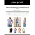 thumbnail image 2 of Made by Olivia Women's Ruffle Short Sleeve Button Down V- neck Textured Knit Top, 2 of 5