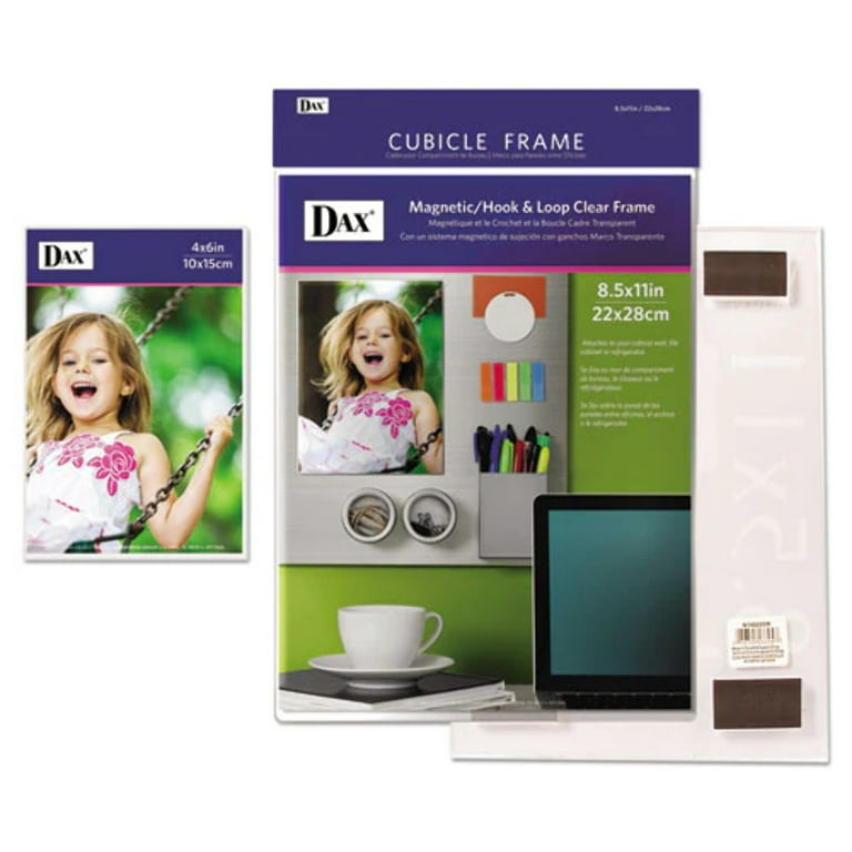 DAX Magnetic/Hook and Loop Cubicle Frame, Acrylic, 8.5 x 11, Clear