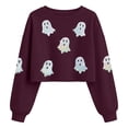 thumbnail image 4 of WhouRiu Girls Halloween Graphic Tees Kids Long Sleeve Crew Neck Crop Tshirt Comfortable Cute Holiday Party T Shirts,10-12 Years, 4 of 4