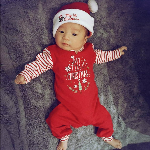 Xzngl Baby Girls Christmas Outfit Christmas Newborn Baby Girls Boys Letter Rompers Jumpsuit Set Outfit Clothes Newborn Christmas Outfit Girls Christma