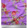 thumbnail image 1 of Soimoi Cotton Duck Fabric Leaves,Red Berries & Rose Floral Printed Craft Fabric by The Yard 56 Inch Wide, 1 of 1