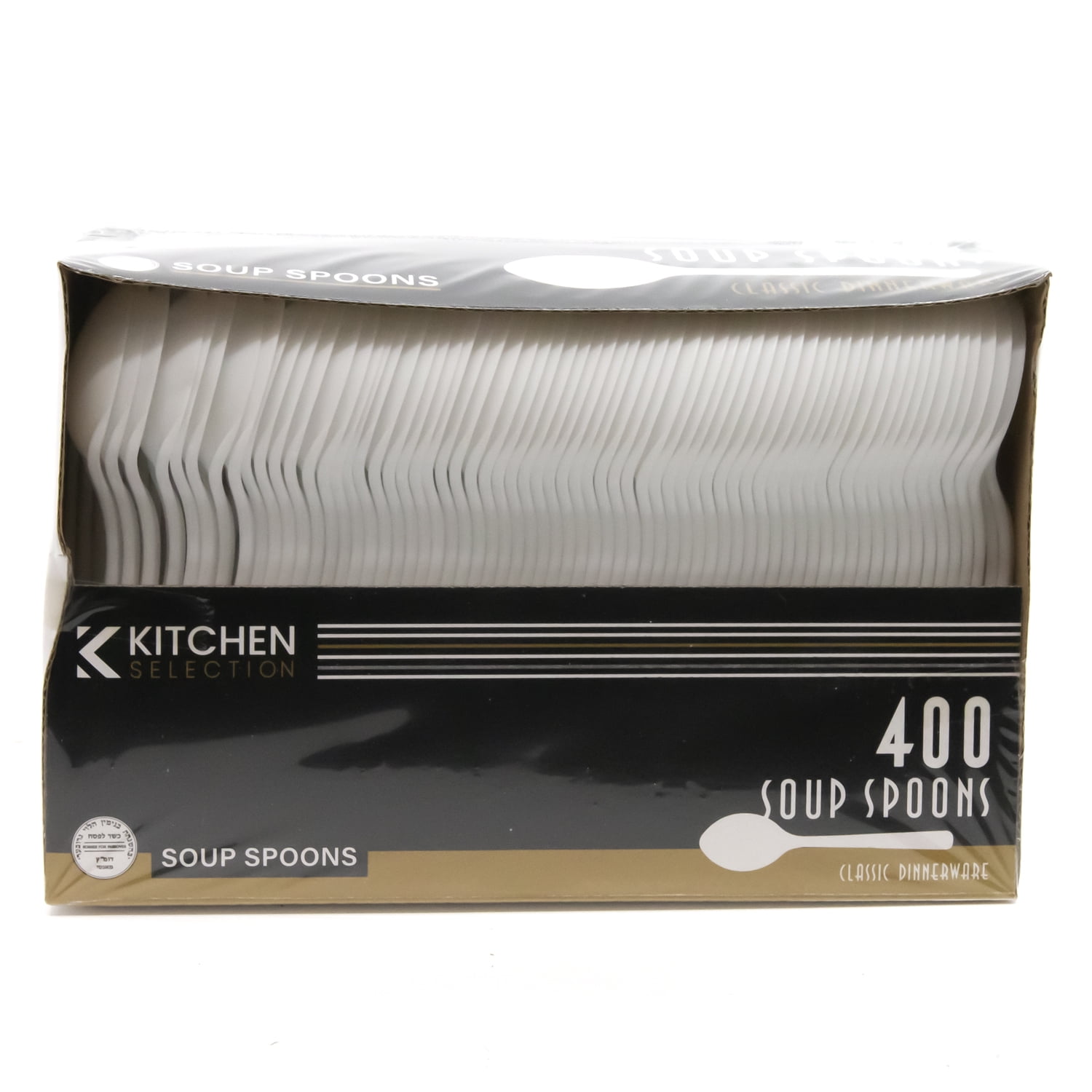 Nicole Fantini Disposable Kitchen Selection Plastic White | Pack of 400 Soup Spoon, Heavy Duty Plastic Utensils for all occasion & Parties, 1600 Count