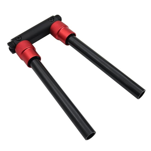 Aluminum Foldable 90-Degree Handlebar for Electric Balance Bike - One Word Pole, 590mm Length, 30mm Middle Pipe Diameter, 22mm Side Diameter, Black Red Color, Rustproof, 150kg Load Capacity,
