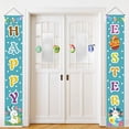 thumbnail image 4 of POLISE Spaces Easter Couplets Banner with Eggs Rabbits, 70.9 Inch Long Spring Festive Door Hanging Decor, Polyester Fabric Party Backdrop for Home Porch Mantel Wall Photo Booth Decoration, 4 of 6