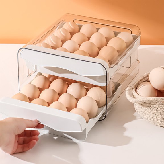 EGNMCR Kitchen Gadgets, Kitchen Appliances, Kitchen Accessories Slide Style Eggs Box Slide Style Eggs Roller Storage Rack Refrigerator Side Four Layer Antis Drop Eggs Collection Box Eggs storage boxs