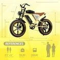 thumbnail image 4 of JANSNO X70 1000W Electric Bike for Adults,20" x 4.0" Fat Tire E-Bike ,48V 34Ah Dual Removable Batteries,30MPH 7-Speed UL2849, 4 of 5