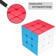 thumbnail image 3 of Cubo mágico 3x3 3x3x3 Velocidad original Sin adhesivo Cubo mágico Rompecabezas Cubo mágico para más rápido y preciso con colores vivos Fokelyi LN-1680, 3 of 6