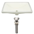 thumbnail image 1 of 18.25-in. W CUPC Rectangle Bathroom Undermount Sink Set In Biscuit - Brushed Nickel Hardware - Overflow Drain Incl. AI-24835, 1 of 7