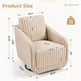 thumbnail image 3 of Bonzy Home 360° Swivel Accent Chair, Fully Assembled Mid-Century Modern Barrel Chair with 23.6" Wide Seat, 350 lbs Capacity for Living Room and Office, 3 of 8