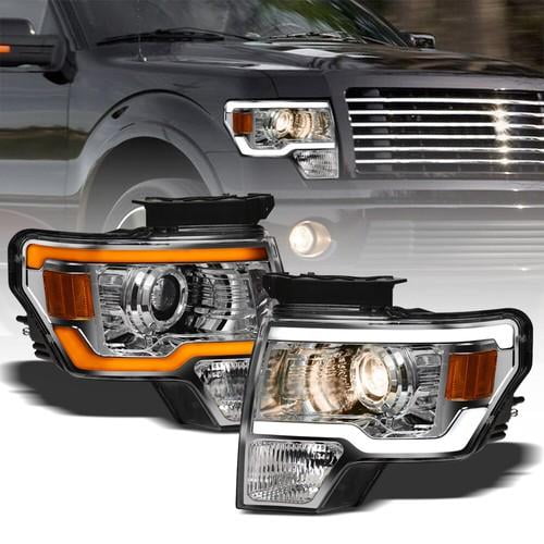 Switchback Sequential For 2009-2014 F150 Chrome Projector Headlights w/LED Tube