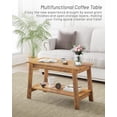 thumbnail image 5 of Farmhouse Coffee Table with 2 Storage Shelves – Stylish Brown Table for Living Rooms and Small Spaces, 5 of 8