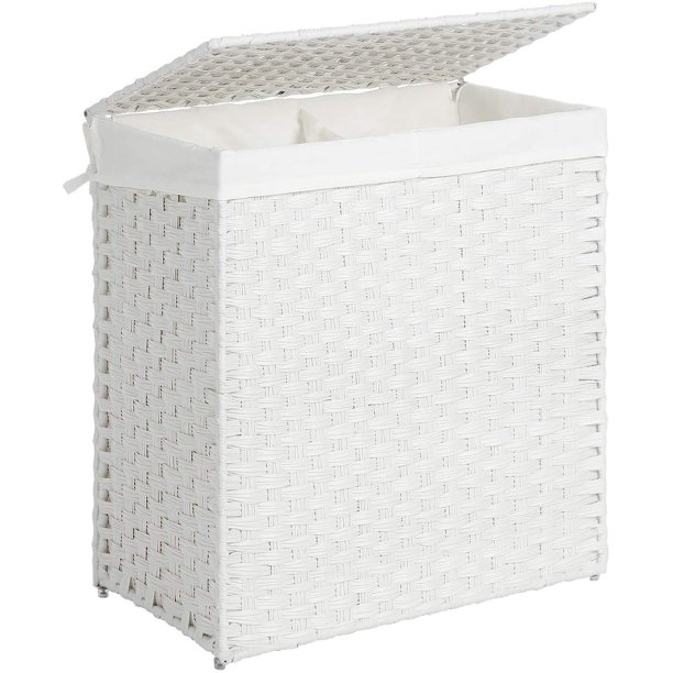 SONGMICS 110L Laundry Hamper with Lid Clothes Hamper with 2 Removable