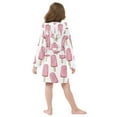 thumbnail image 4 of FORMRS Niños Bathrobe Unisex Hooded Robe Soft Plush Pajamas Sleepwear, Size 7-9T, Pink Ice Cream, 4 of 7