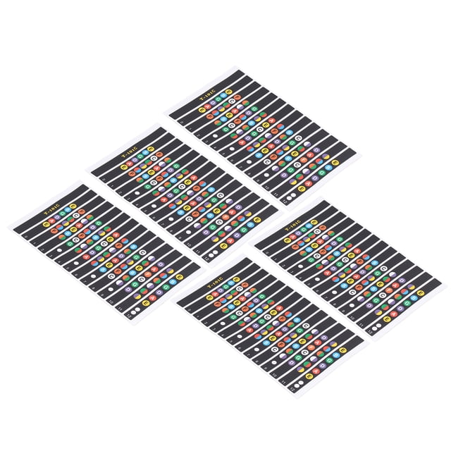 Guitar Note Sticker,10 Sheet Guitar Fretboard Guitar Fingerboard Sticker Coded Note Decals Highly Versatile