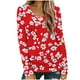 thumbnail image 2 of Ailaofu Long Sleeve Shirts for Women Fall Fashion Basic Trendy V-neck Floral Printed Casual Tops, 2 of 5