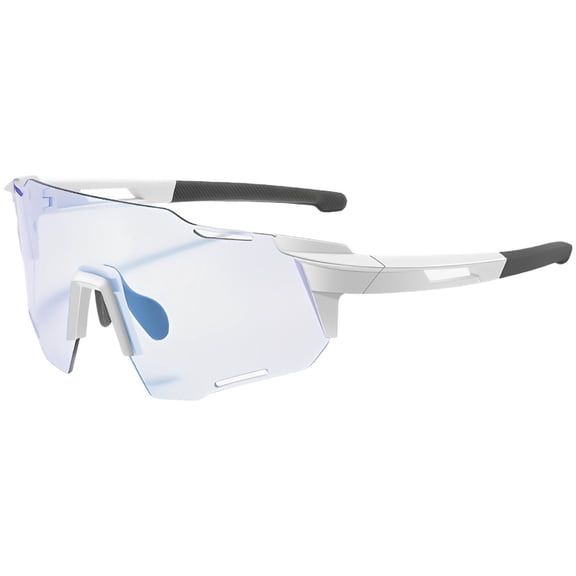 Photochromic Cycling Glasses for Men Women, Day and Night Use Sun Protection Sports Glasses with Blue Mercury Coating, Large Integrated Frame Outdoor Sports Sunglasses for Mountain Climbing Fishing