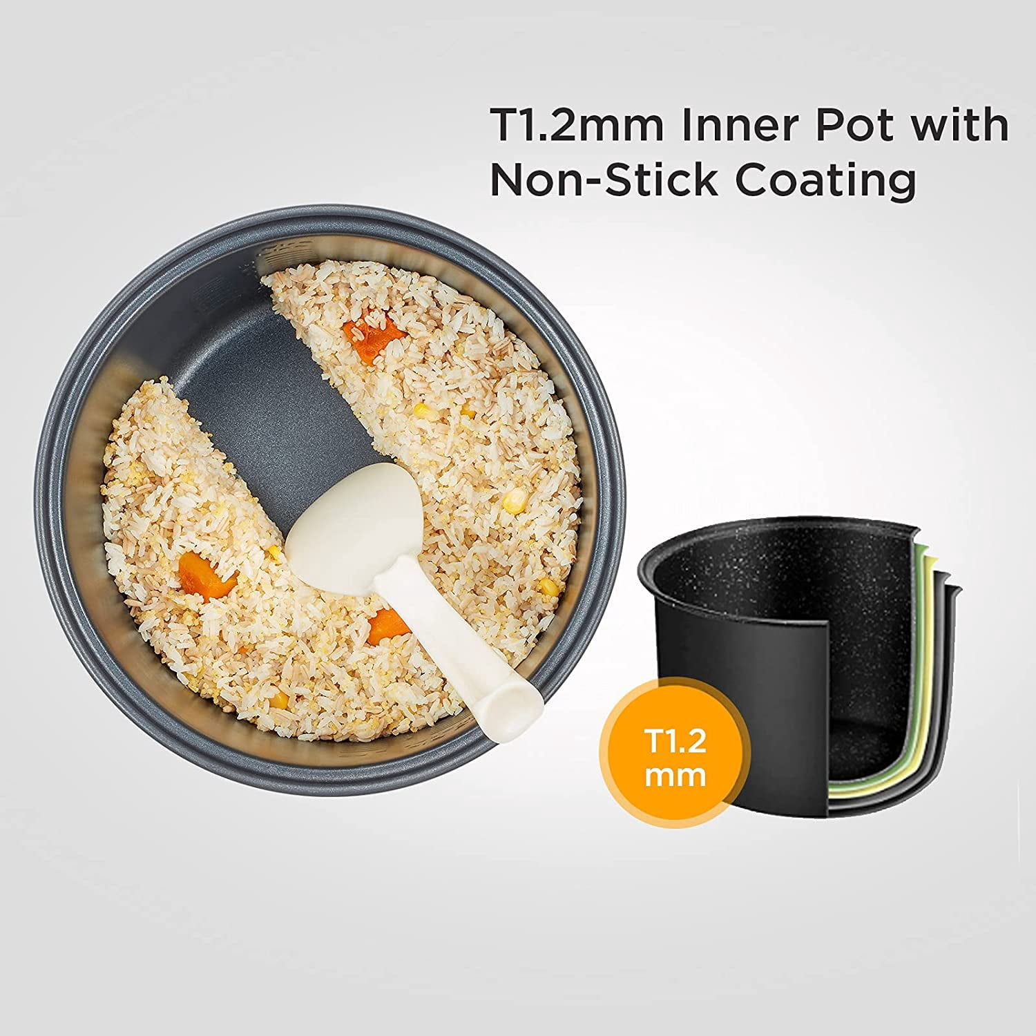 Multifunctional Rice Cooker 10 Cup Uncooked/20 Cup Cooked, 5.2 Qt Large Capacity with 8 One-Touch Programs