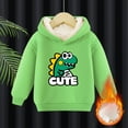 thumbnail image 7 of Boys Fleece Lined Sweatshirt Winter Warm Long Sleeve Hoodies Pullover Dinosaur Sweatshirts Gifts for Kids Toddler, Green, 5 Years, 7 of 7