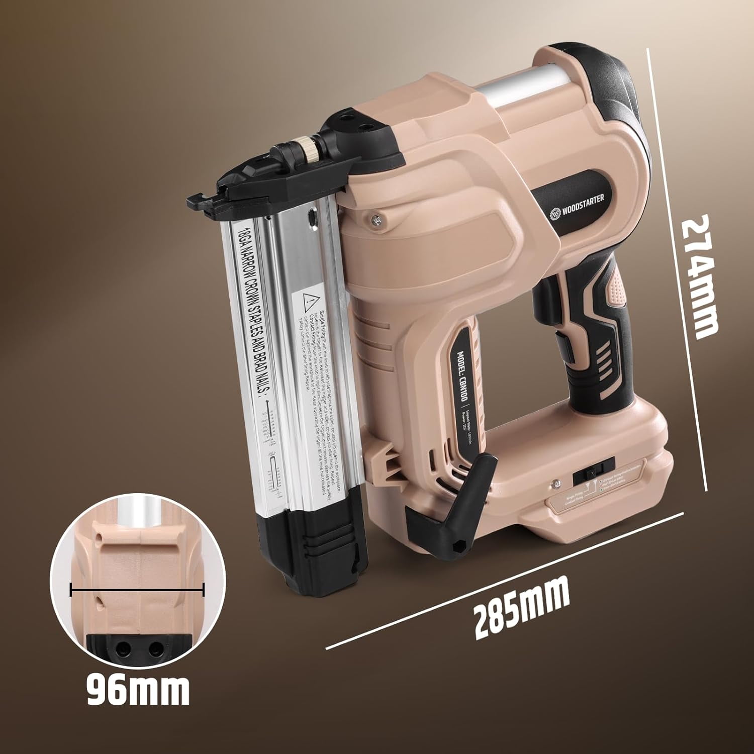 Cordless 2-in-1 Nail Gun & Staple Gun(Tool Only), Driving 2 inches 18GA Brad Nailer, 400 Nails, Depth Adjustment, 2 Firing Mode, LED Lights, Compatible with Makita Batteries, Lightweight