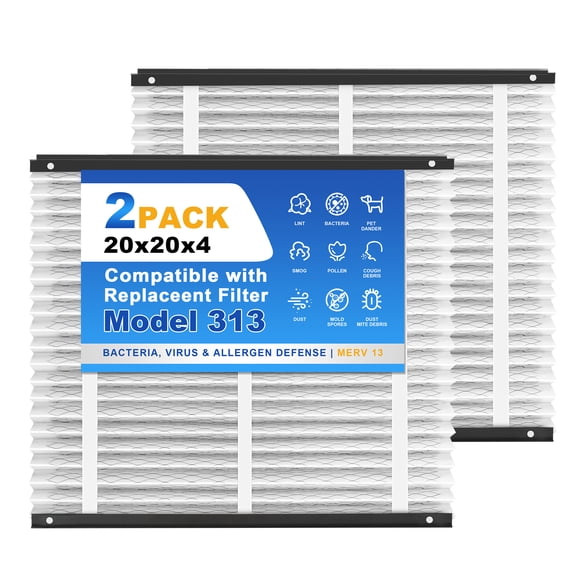 SNAPZY 313 310 Replacement Filter Compatible with AprilAire Air Purifier Models 1310 2310 3310 4300, Merv 11 Whole House Furnace Filters Size 20x20x4, 2-Pack