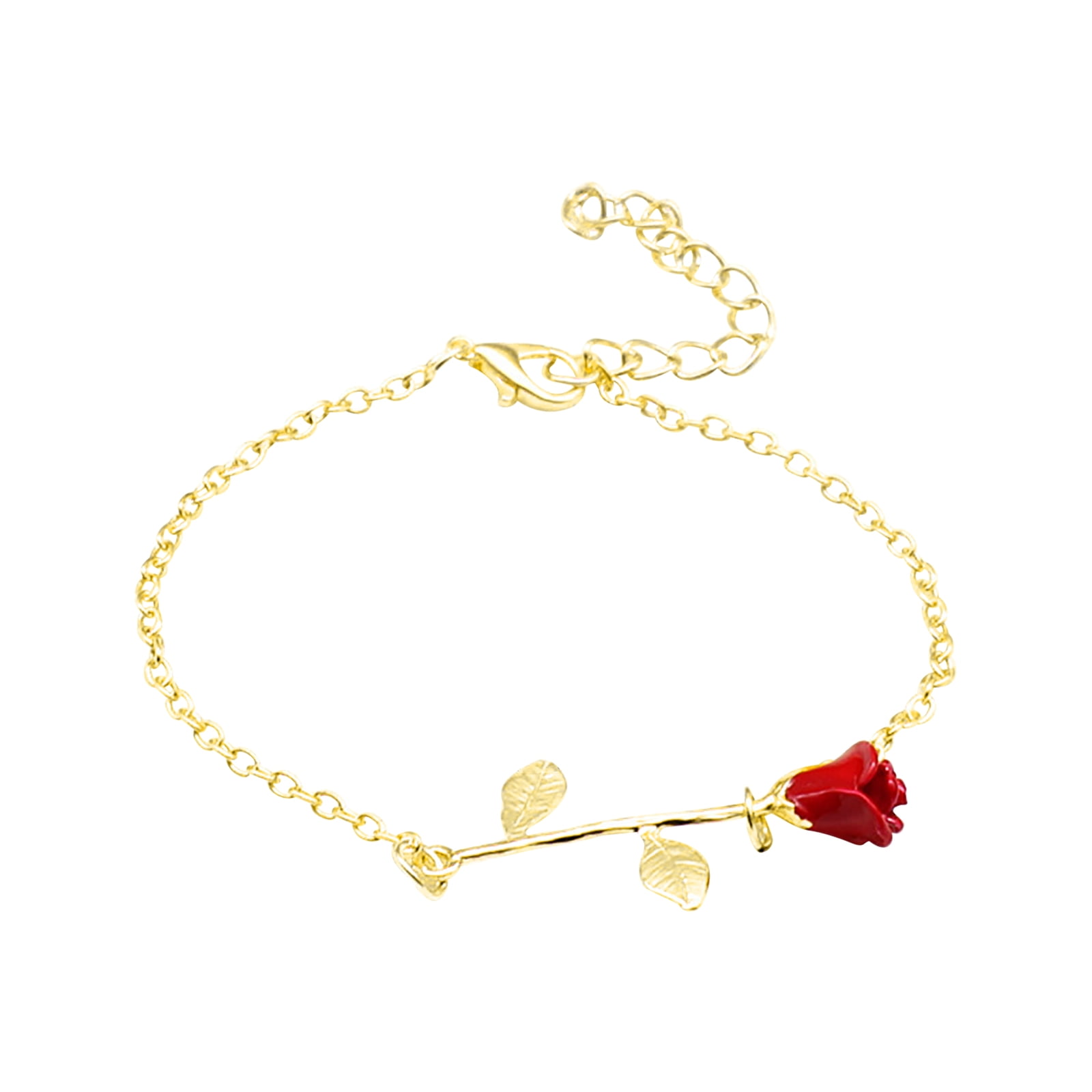 Red Rose Bracelet Flower Series Bracelet Valentine's Day Gift Creative ...