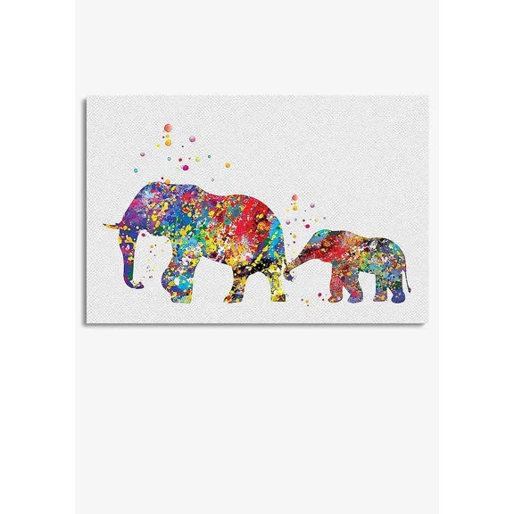 Poster Elephant Family Watercolor Wall Art For Home Decor Housewarming Bedroom Decor Wall Art, Unframed Prints For Home Or Office, Perfect Gift For Everyone, 8x12
