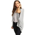 thumbnail image 2 of MOA COLLECTION Women's Solid Casual Lightweight 34 Sleeve Loose Fit Open Front Cardigan, 2 of 4