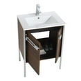 thumbnail image 4 of Fine Fixtures  Oakville Bathroom Vanity  with White Ceramic Sink Walnut Ebony - Chrome Hardware 24 Inch, 4 of 8