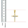 thumbnail image 4 of 14K Two Tone Gold Cubic Zirconia Religious Crucifix Charm Pendant for Necklace Chain | Jewelry Gift for Men Women | 45 x 32 MM | 6.8 grams, 4 of 9