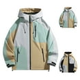 thumbnail image 5 of Dvprdro Jackets for Men Man Leisure Color Blocking Hooded Long Sleeves Outdoors Interchange Jacket Loose Coat, 5 of 5