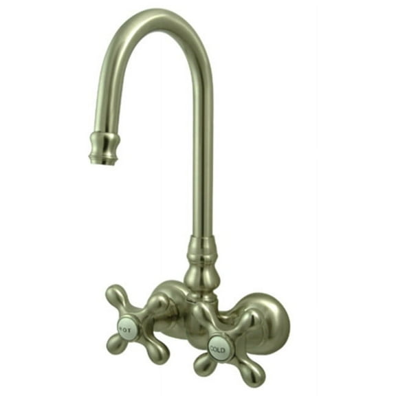 Elements Of Design Dt0718ax Double Handle Wall Mounted Clawfoot Tub Filler - Nickel