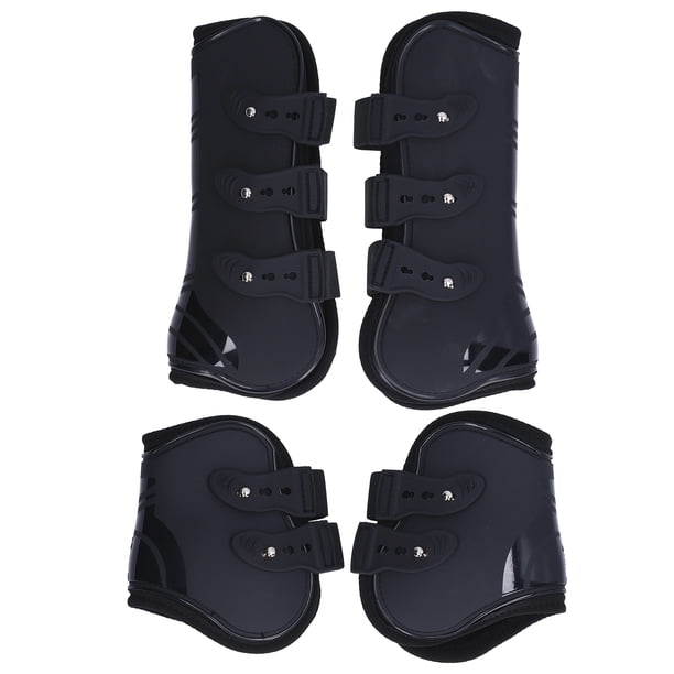 Botas protectoras de tendón de concha de PU, 4 piezas Botas para tendón de caballo Botas para el cuidado de caballos Botas de menudillo de caballo con concha de PU Claridad notable