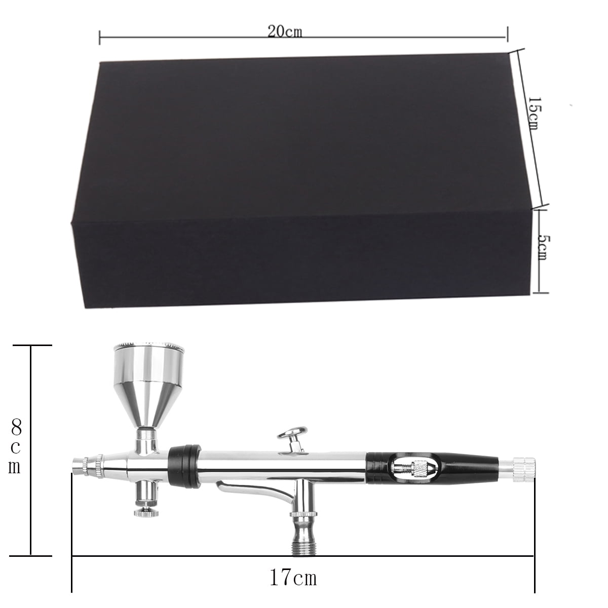 Dual Action Airbrush Pen with Rotatable Air Brush Head Gravity and Both Side Available Match Most Types Siphon Feeding