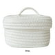 thumbnail image 3 of Billuyoard Cesta de cuerda de algodón elegante y que ahorra espacio con tapa, fácil acceso y caja de almacenamiento con tapa duradera Almacenamiento y organización del hogar blanco, 3 of 6