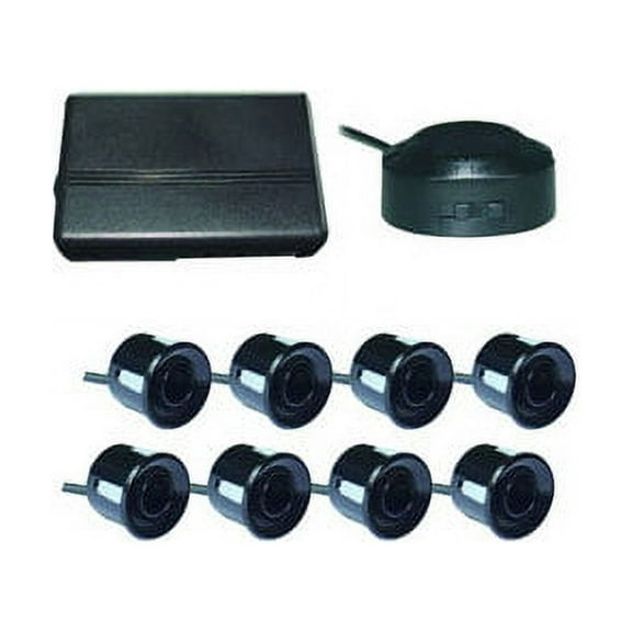 Boyo VTSR220 Rear 4 and Front 4 Parking Sensors with Waterproof Connector, Black