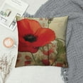 thumbnail image 2 of HENGT  Flower Pillow,Home Decorative Throw Pillow Cover Red Poppy Flower Beige Floral Waist Lumbar Throw Pillow case Cushion Cover Sofa Home Decorative, 2 of 5