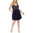thumbnail image 1 of B. DARLIN Womens Lace Top A-line Dress, Blue, Plus Size, 16W, 1 of 1